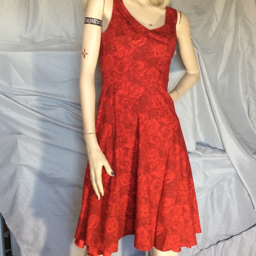 Gorgeous red rose swing dress